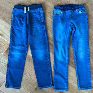 Crewcuts and Cat & Jack elastic waist jeans size 8 SLIM